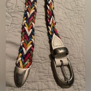 Capezio women’s Made in Argentina Multi Colored Rainbow Braided Leather Belt